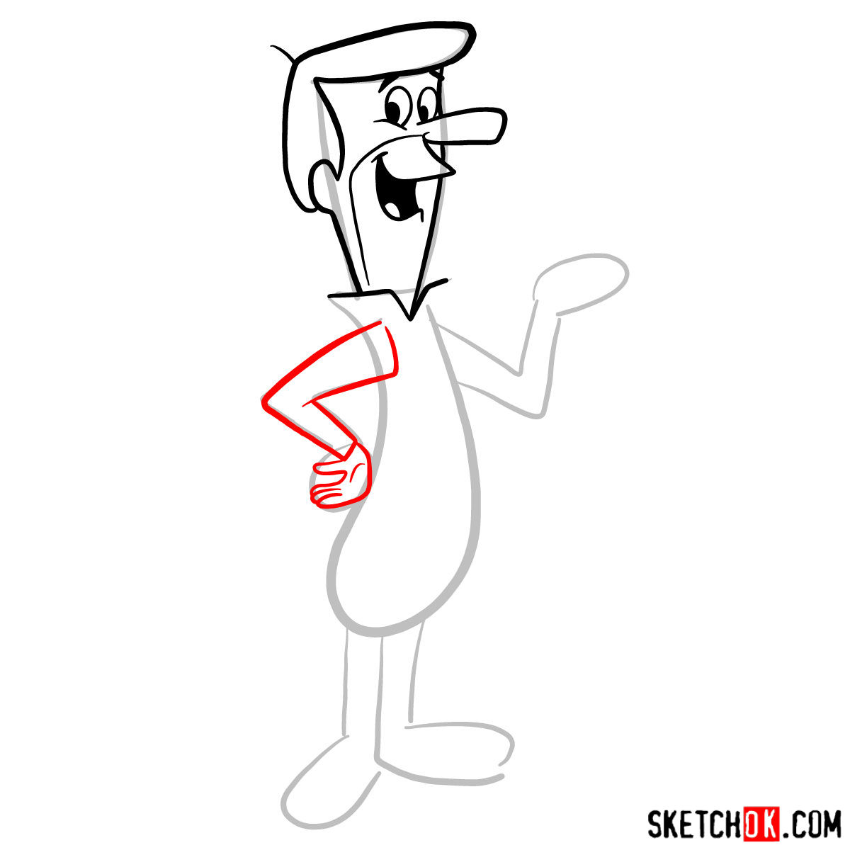 How to draw George Jetson - step 05