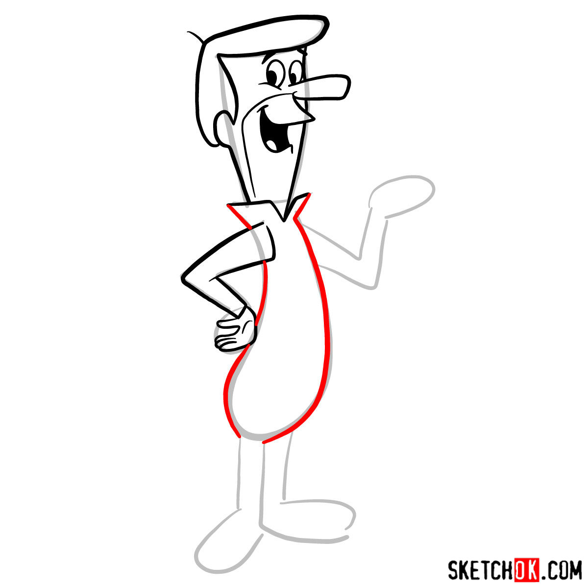 How to draw George Jetson -  step 06