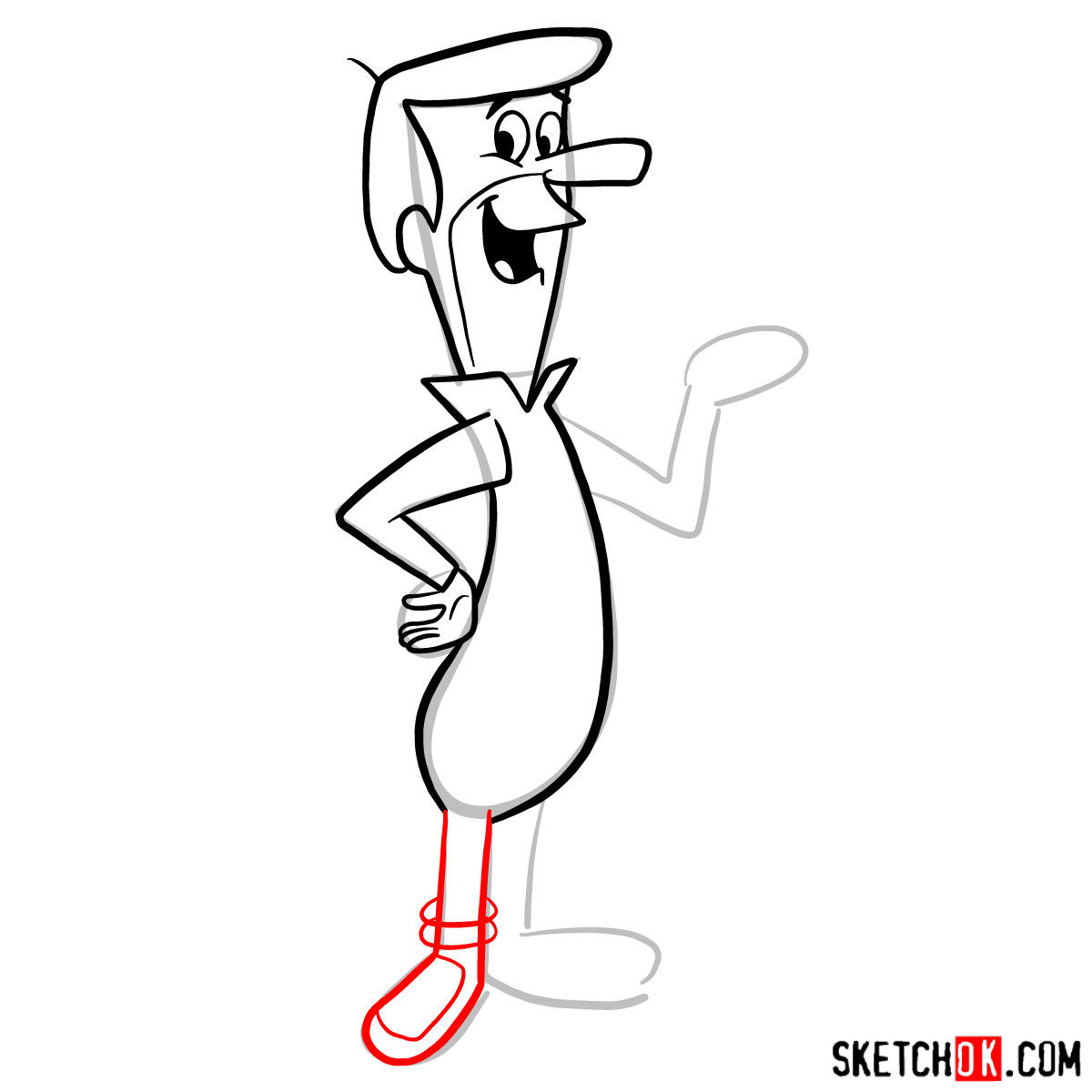 How to draw George Jetson - step 07
