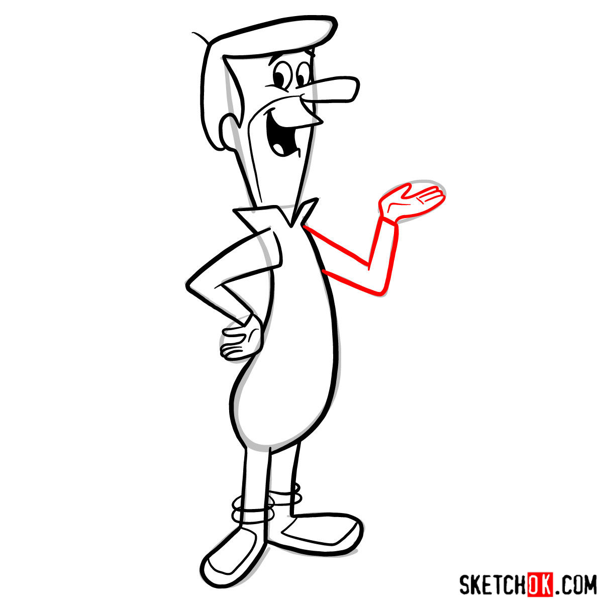 How to draw George Jetson - step 09