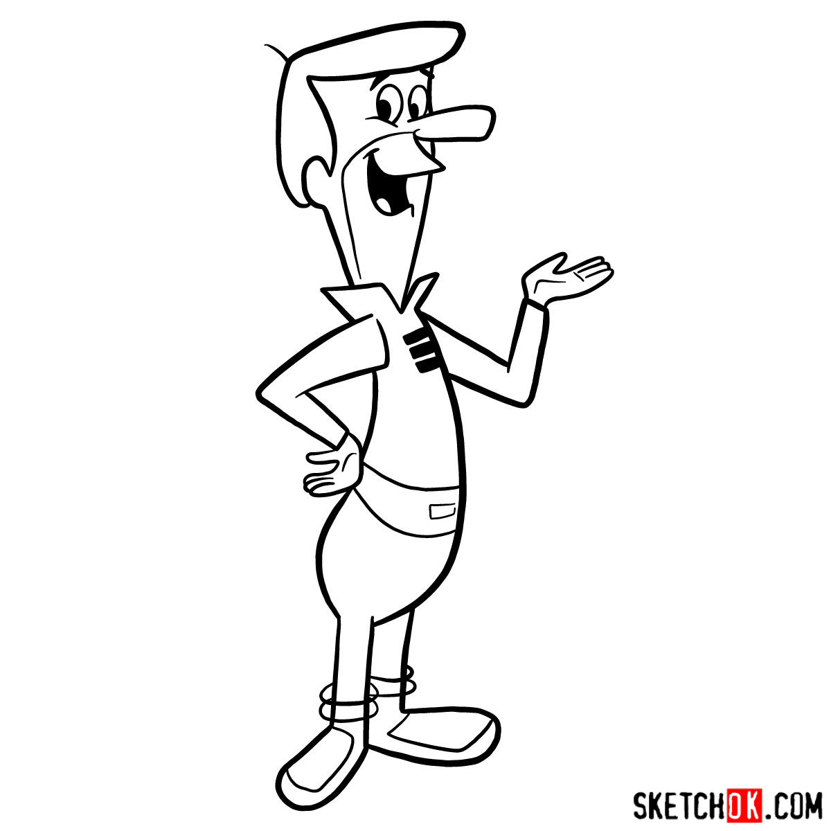How to draw George Jetson - step 11