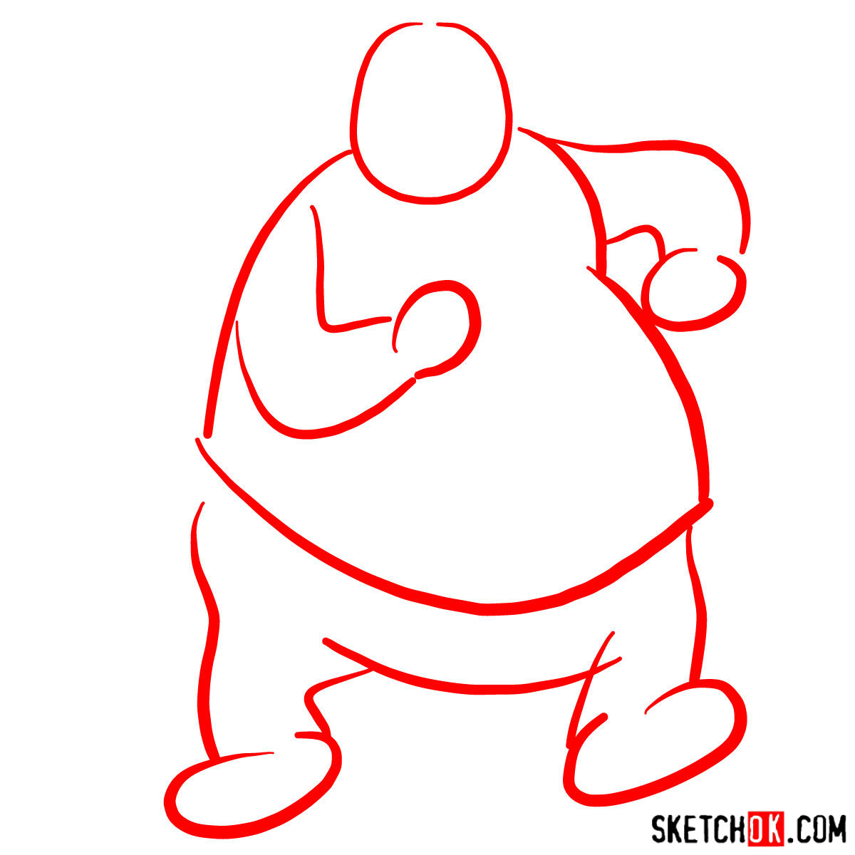 How to draw Fat Albert - step 01