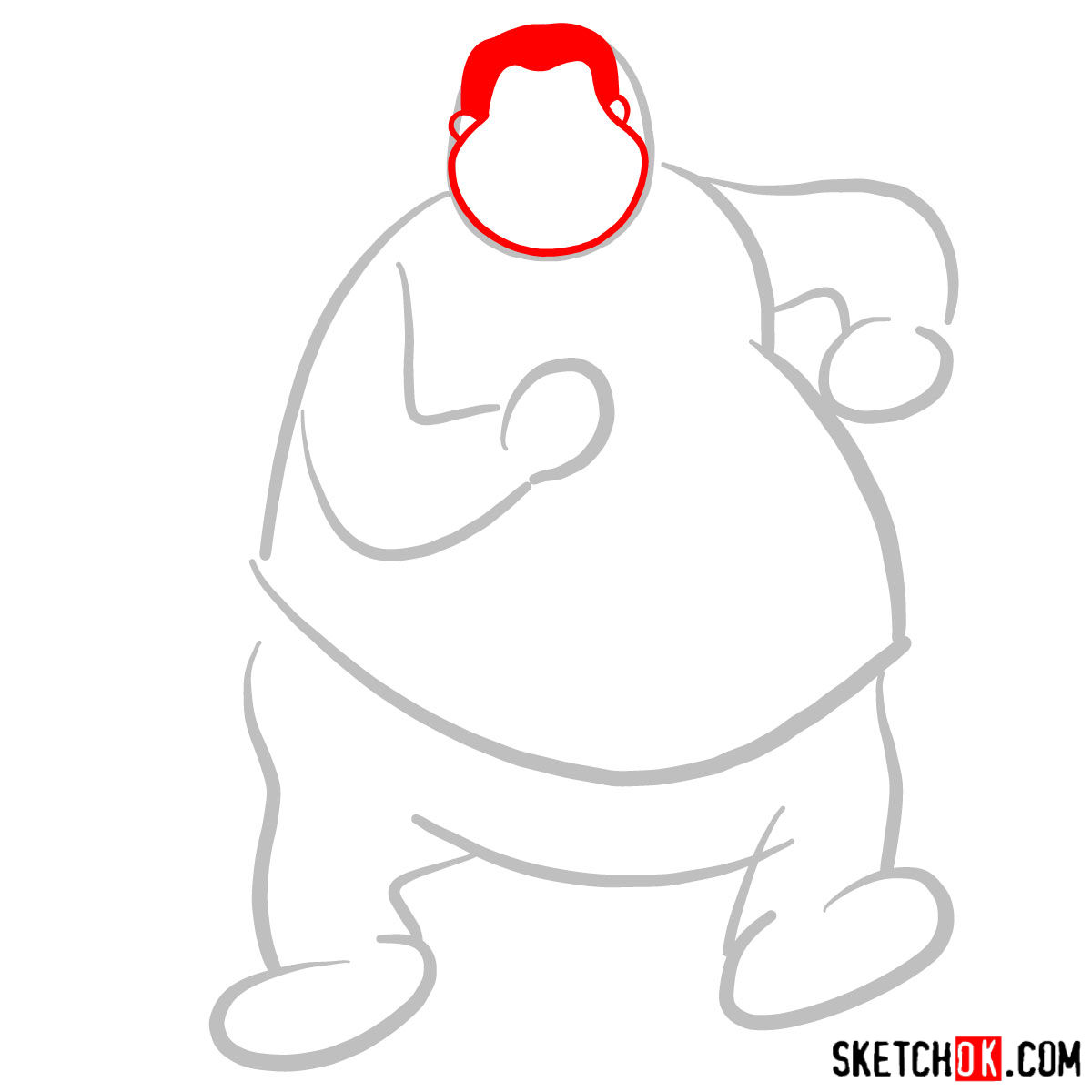 How to draw Fat Albert - step 02