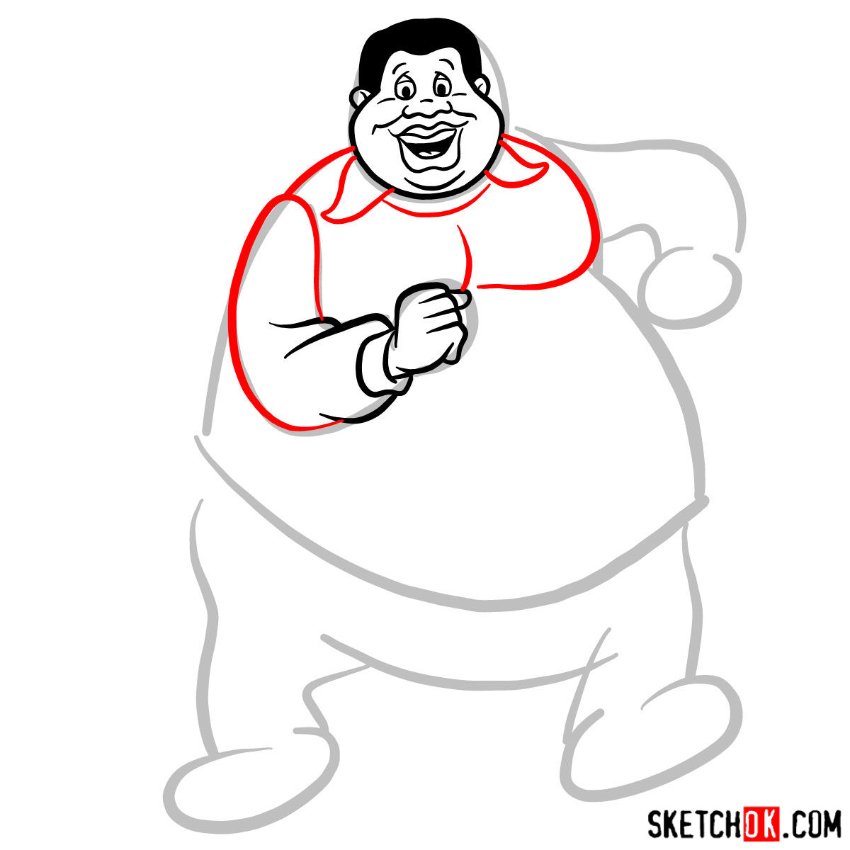 How to draw Fat Albert - step 05