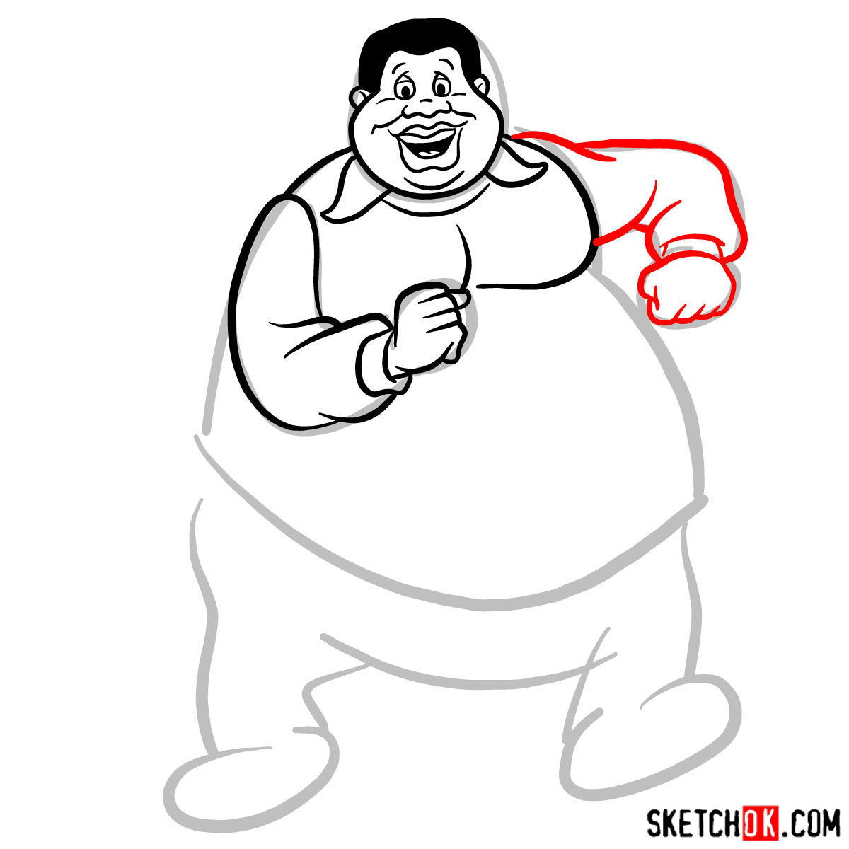 How to draw Fat Albert - Sketchok easy drawing guides