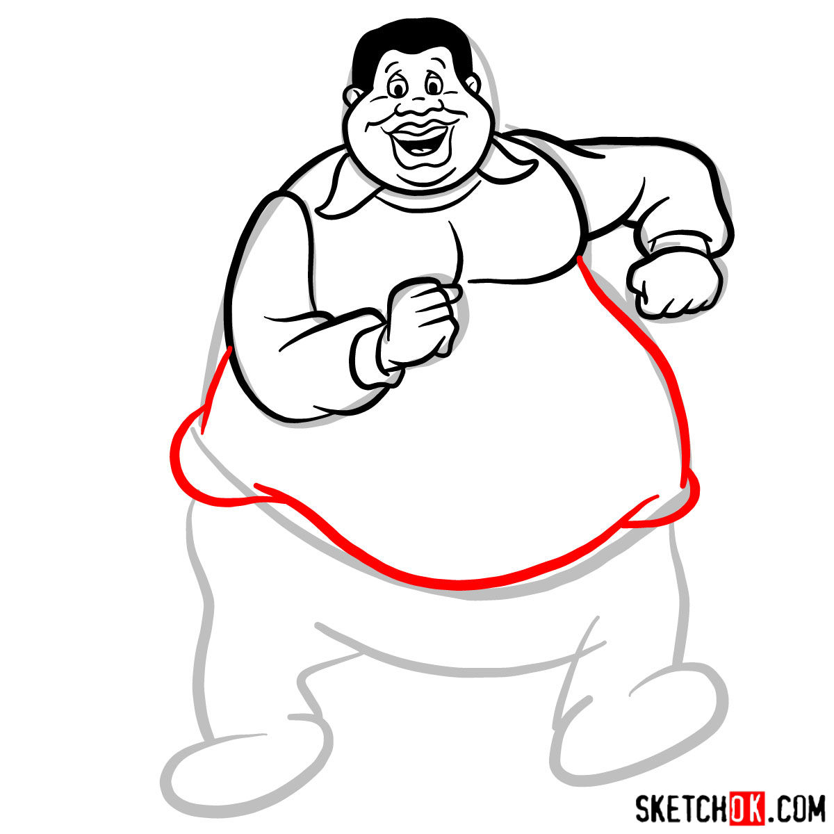 How to draw Fat Albert - step 07