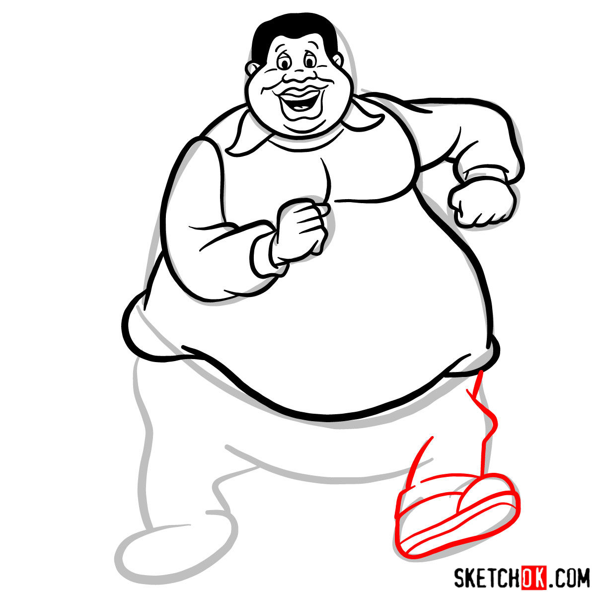 How to draw Fat Albert - step 08