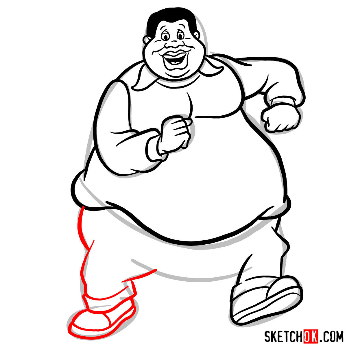 How to draw Fat Albert - step 09