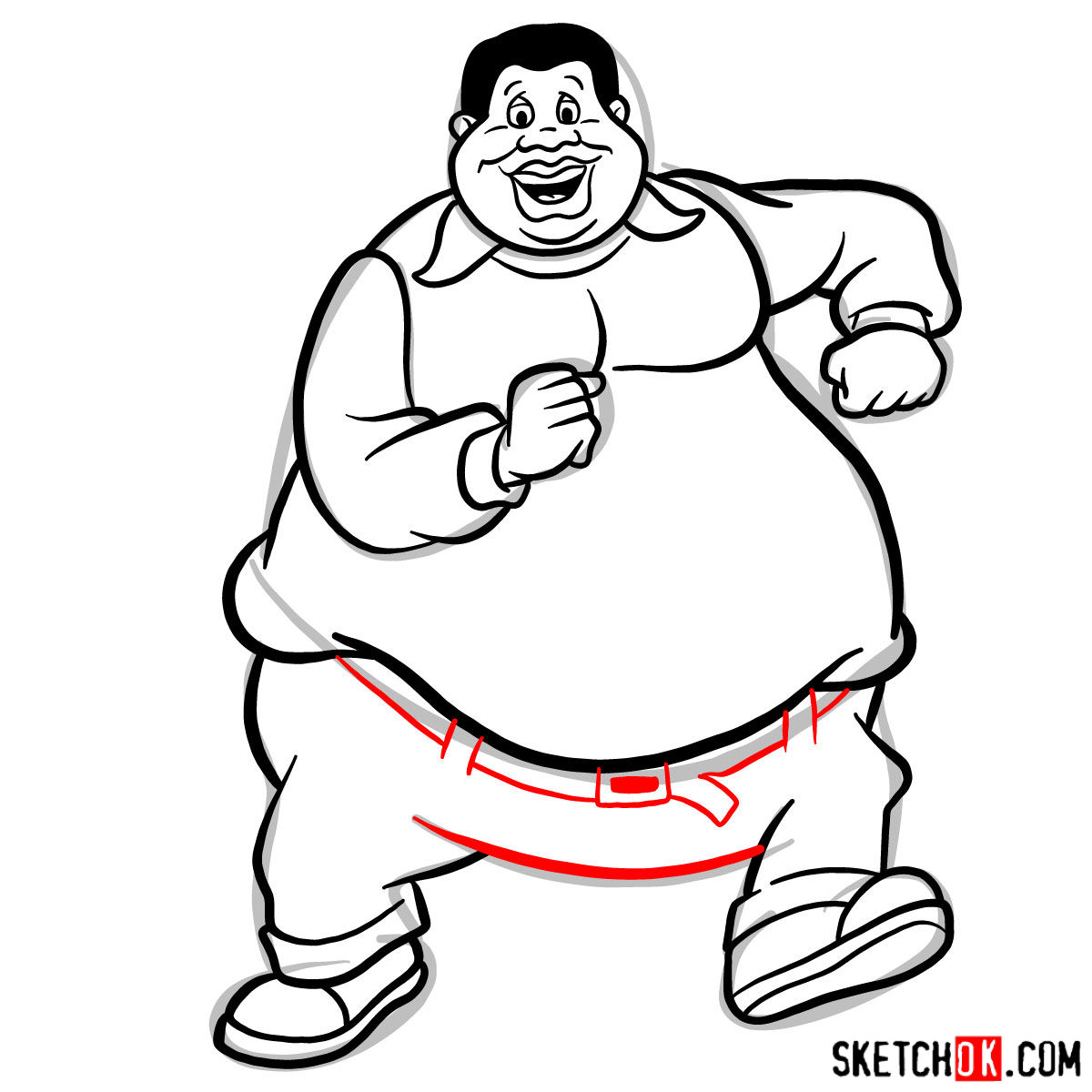 How to draw Fat Albert - step 10