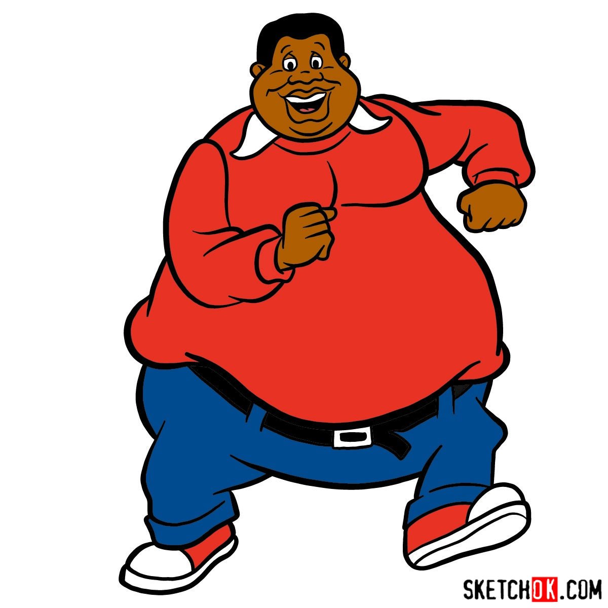 How to draw Fat Albert - Sketchok easy drawing guides