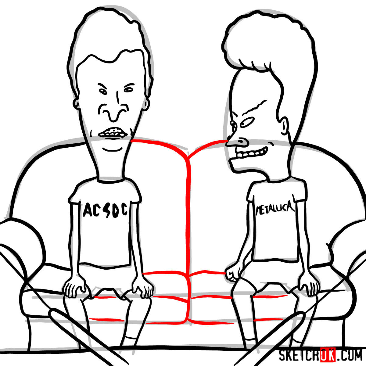 How to draw Beavis and Butt-Head - step 20