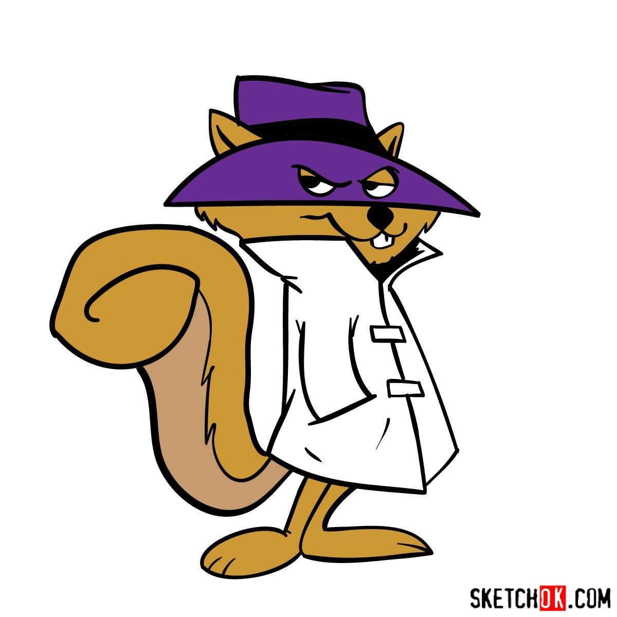 How to draw Secret Squirrel