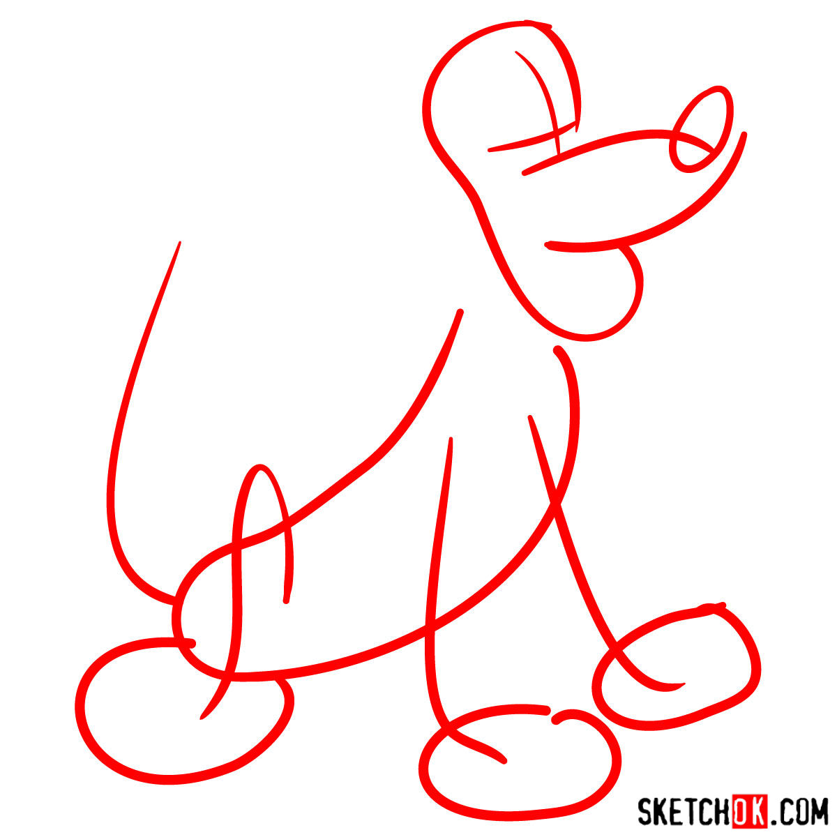 How to draw Pluto the Pup - step 01