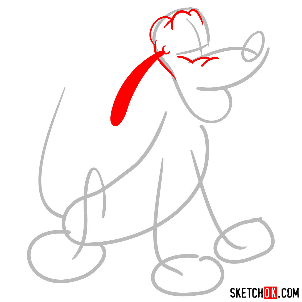 How to draw Pluto the Pup - step 02