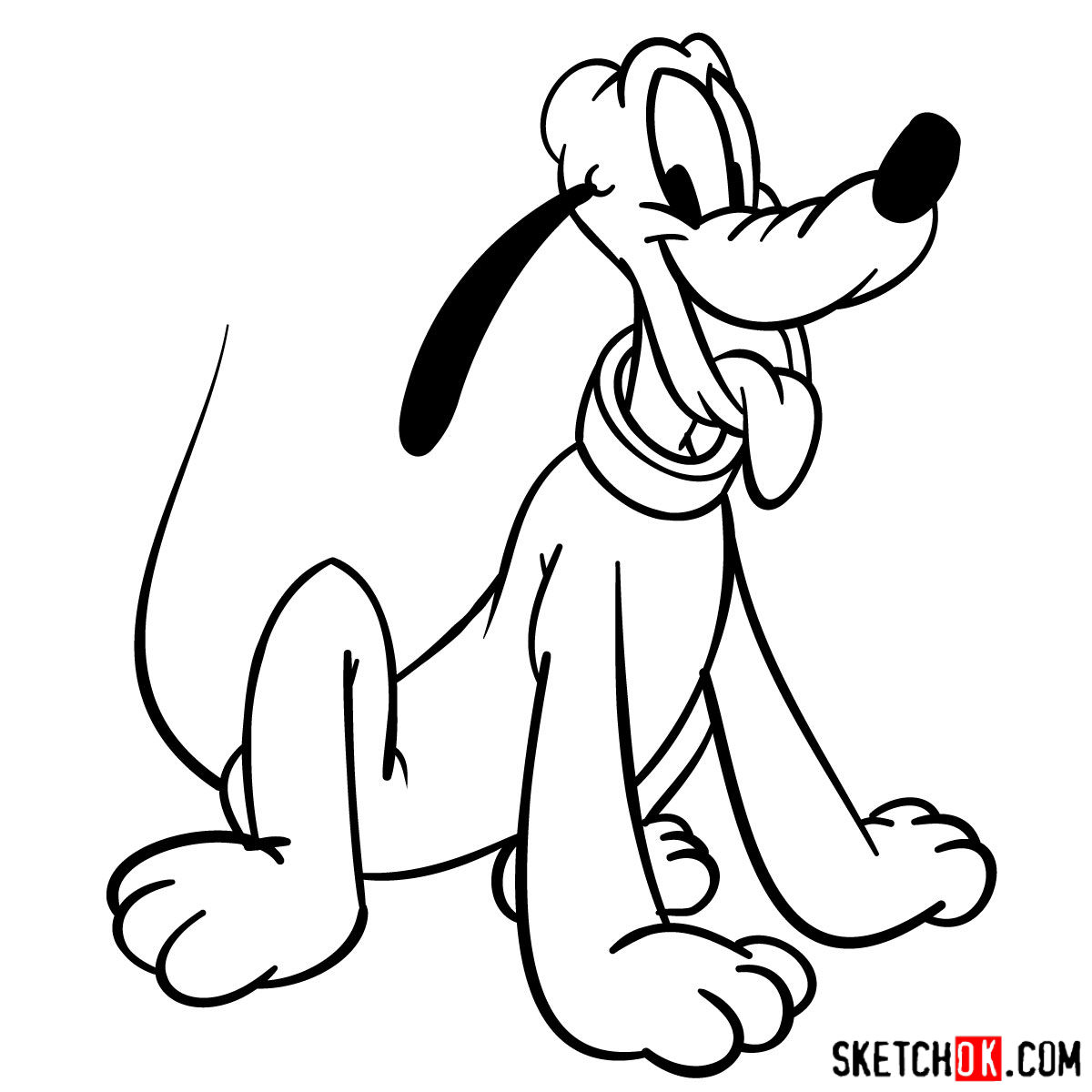 How to draw Pluto the Pup - step 13