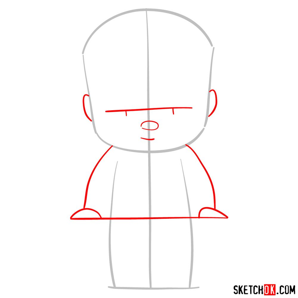 How to draw The Boss Baby - step 02