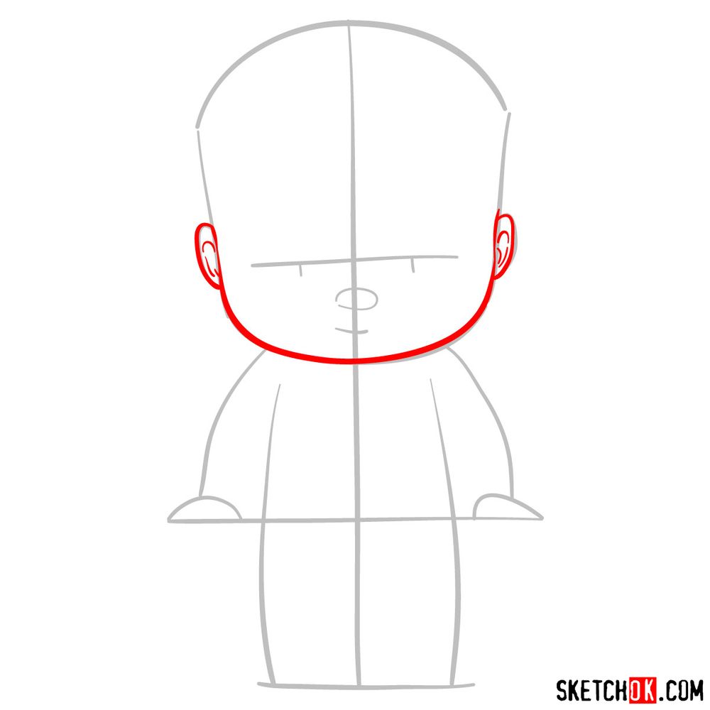 How to draw The Boss Baby - step 03
