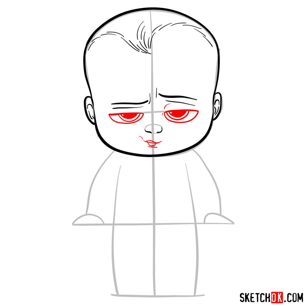 How to draw The Boss Baby - step 06