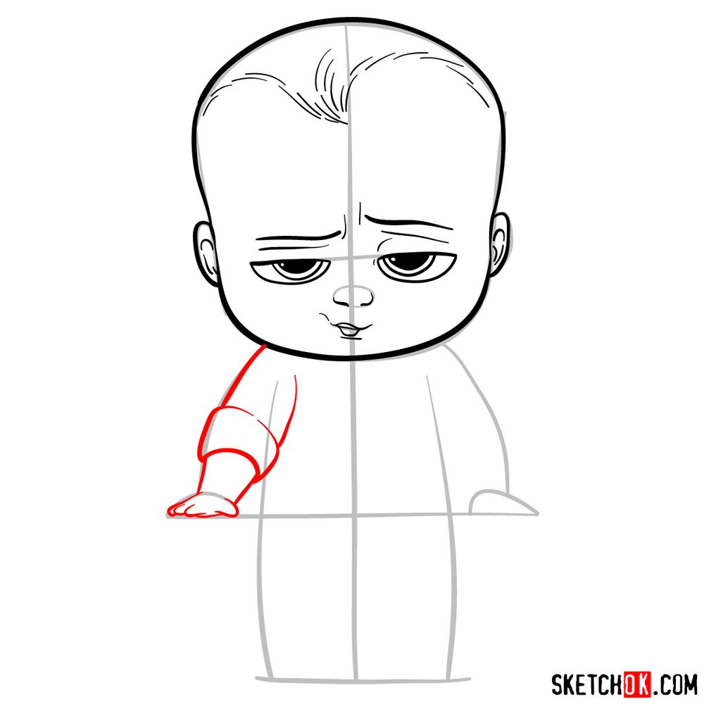 How to draw The Boss Baby - step 07