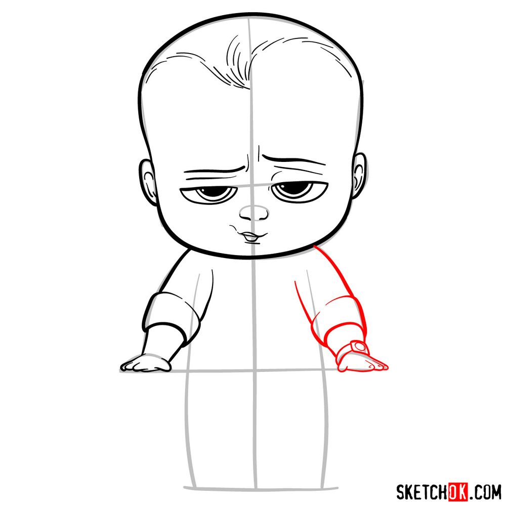 How to draw The Boss Baby - step 08