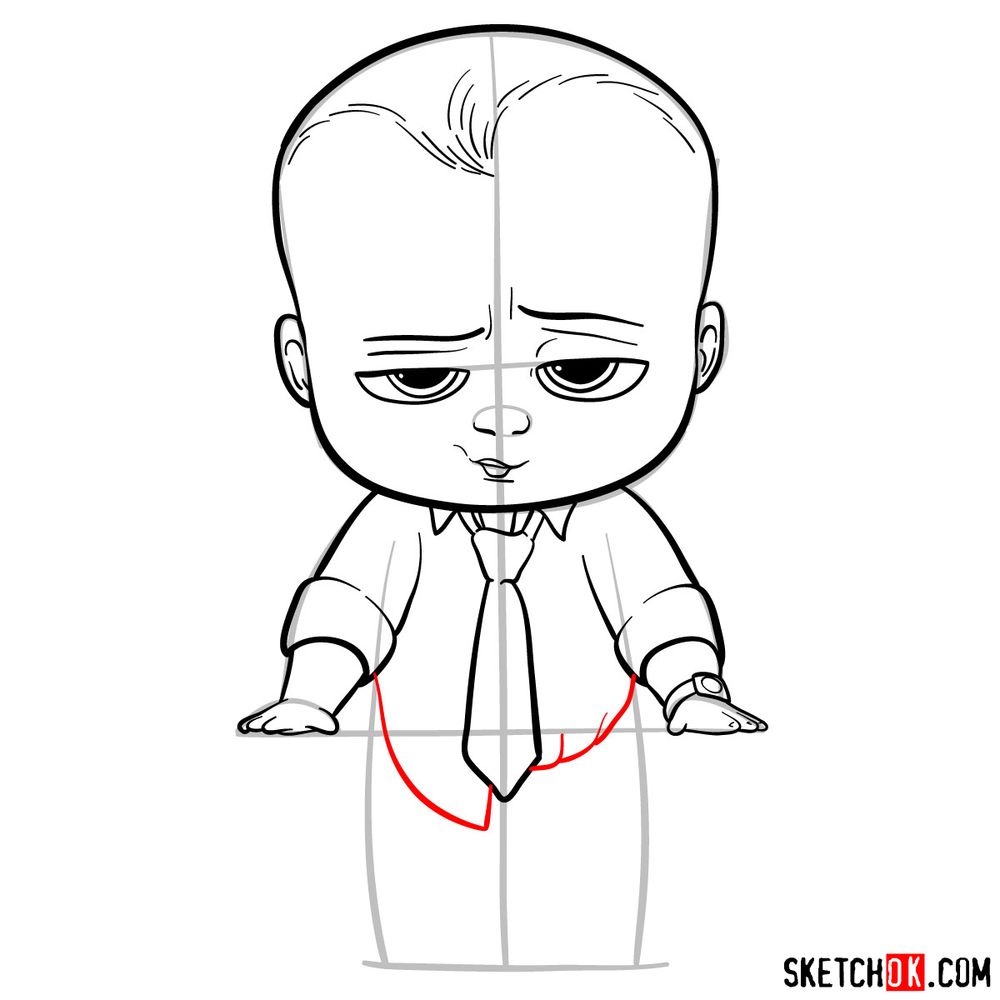 How to draw The Boss Baby - step 10