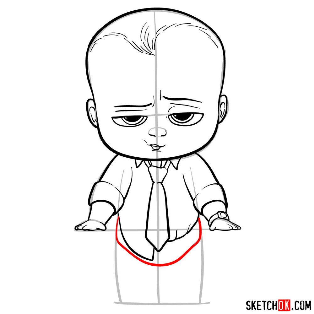 How to draw The Boss Baby - step 11