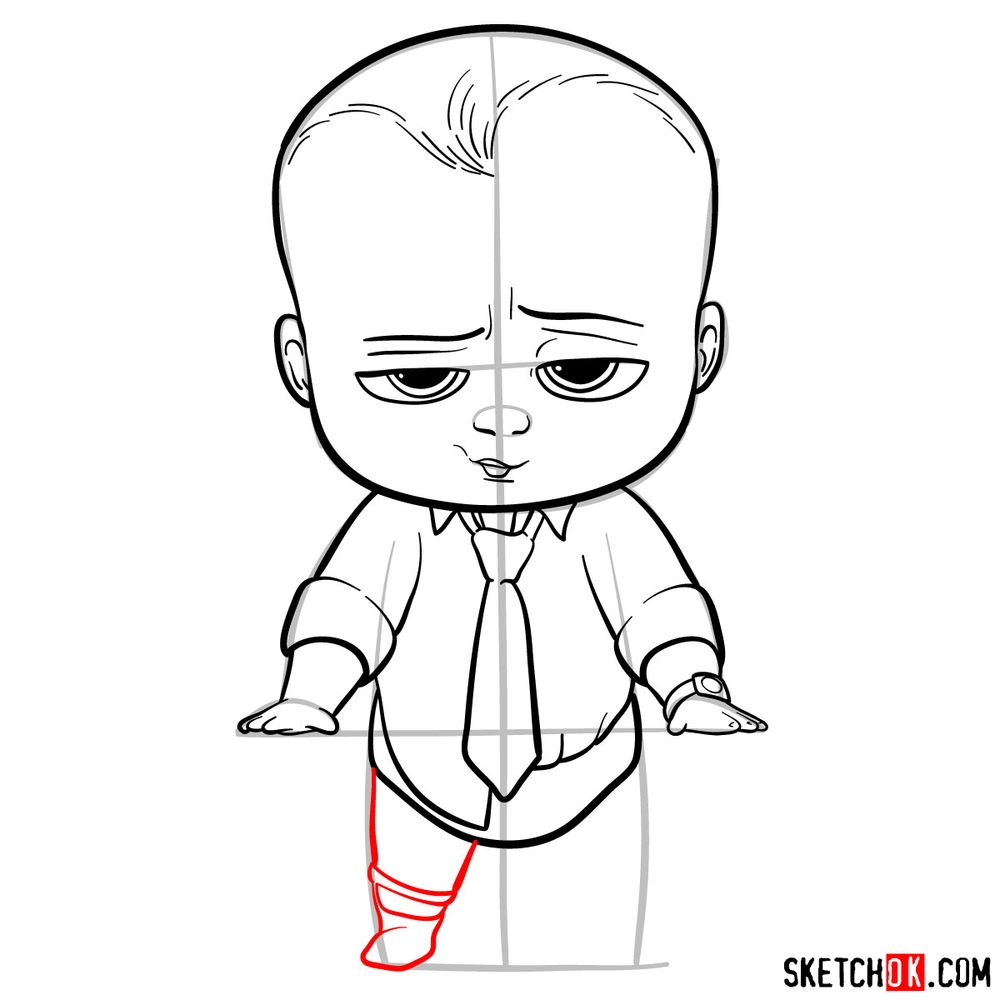 How to draw The Boss Baby - step 12