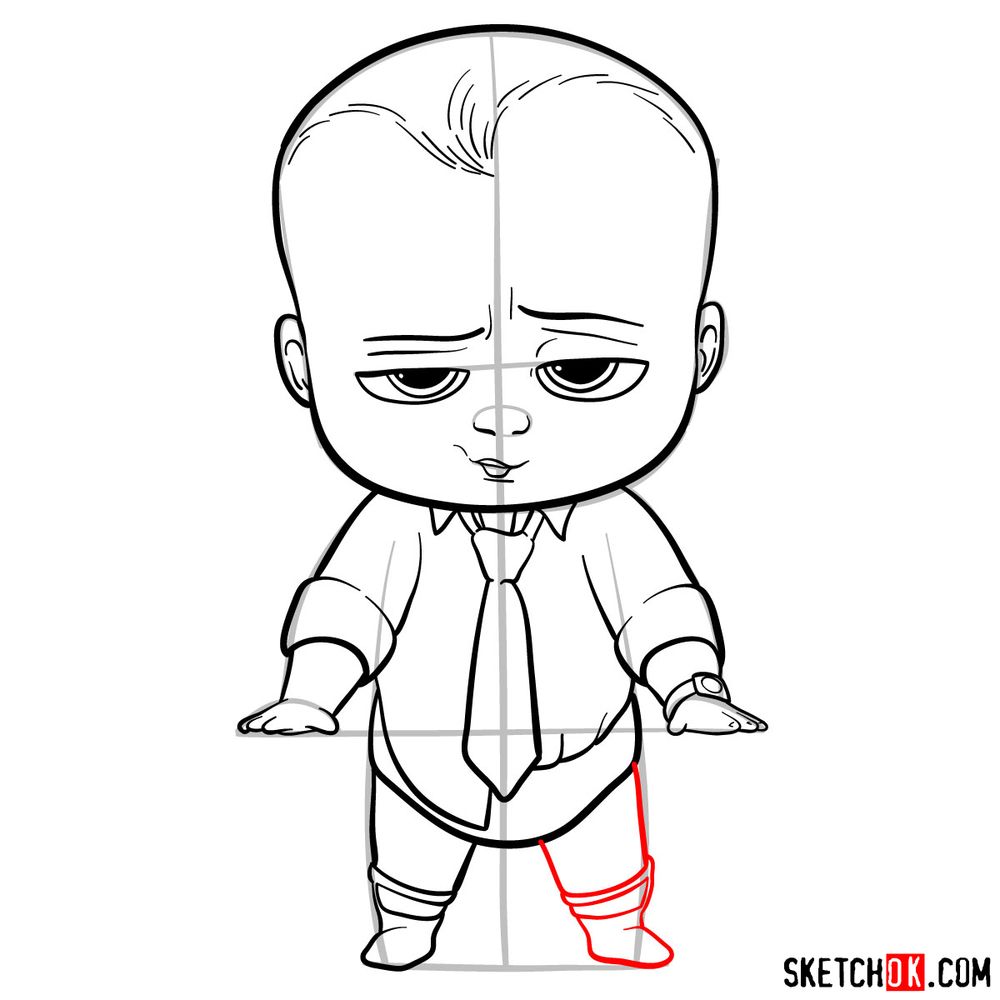 How to draw The Boss Baby - step 13