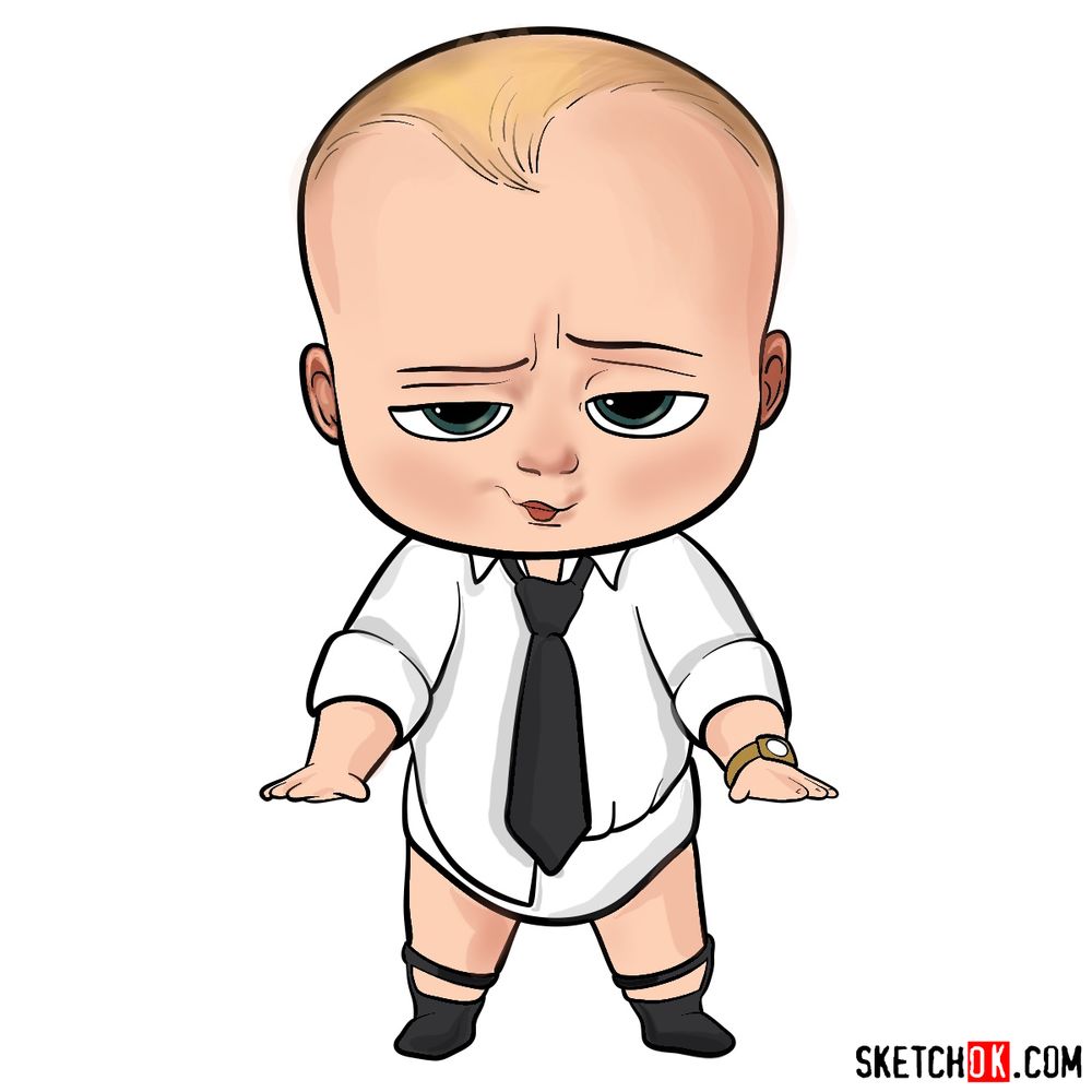 How to draw The Boss Baby - Sketchok easy drawing guides