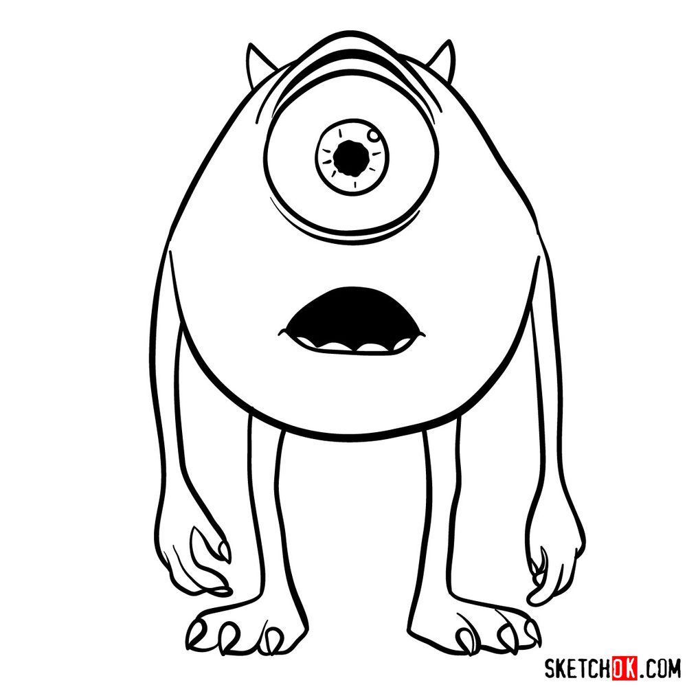 How To Draw Baby Mike Wazowski From Monsters University