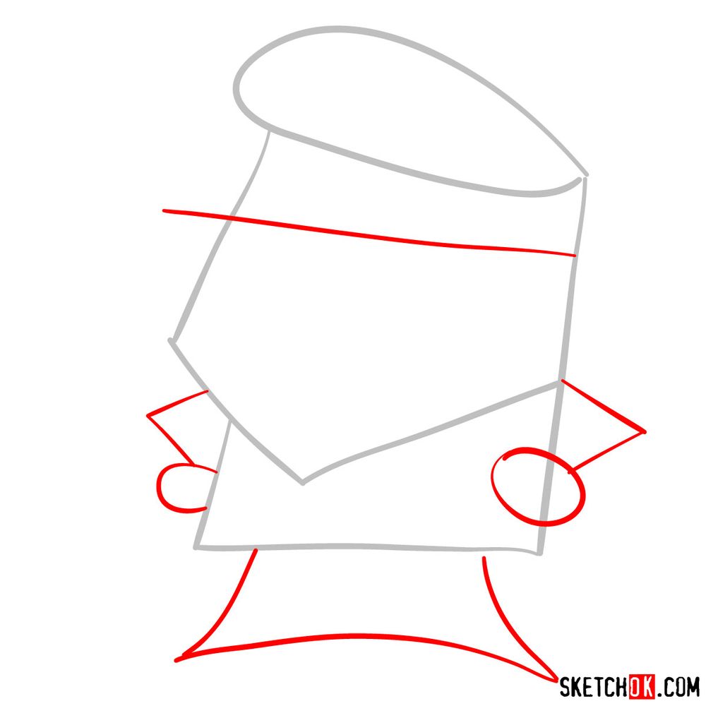 How to draw Dexter - step 02