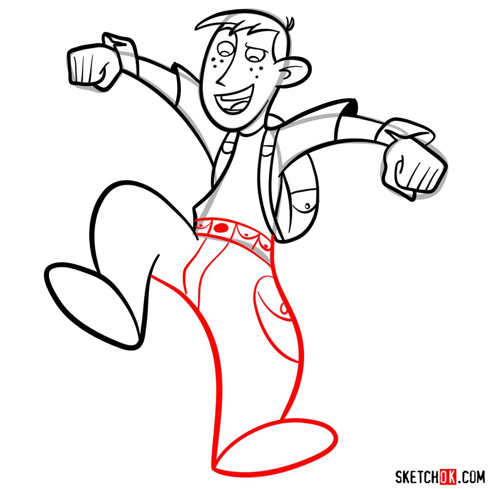 How to draw Ron Stoppable - step 12