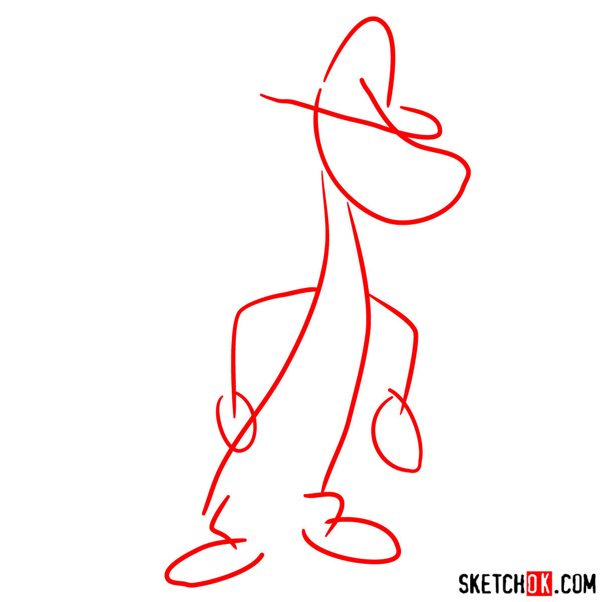 How to draw Quick Draw McGraw - step 01