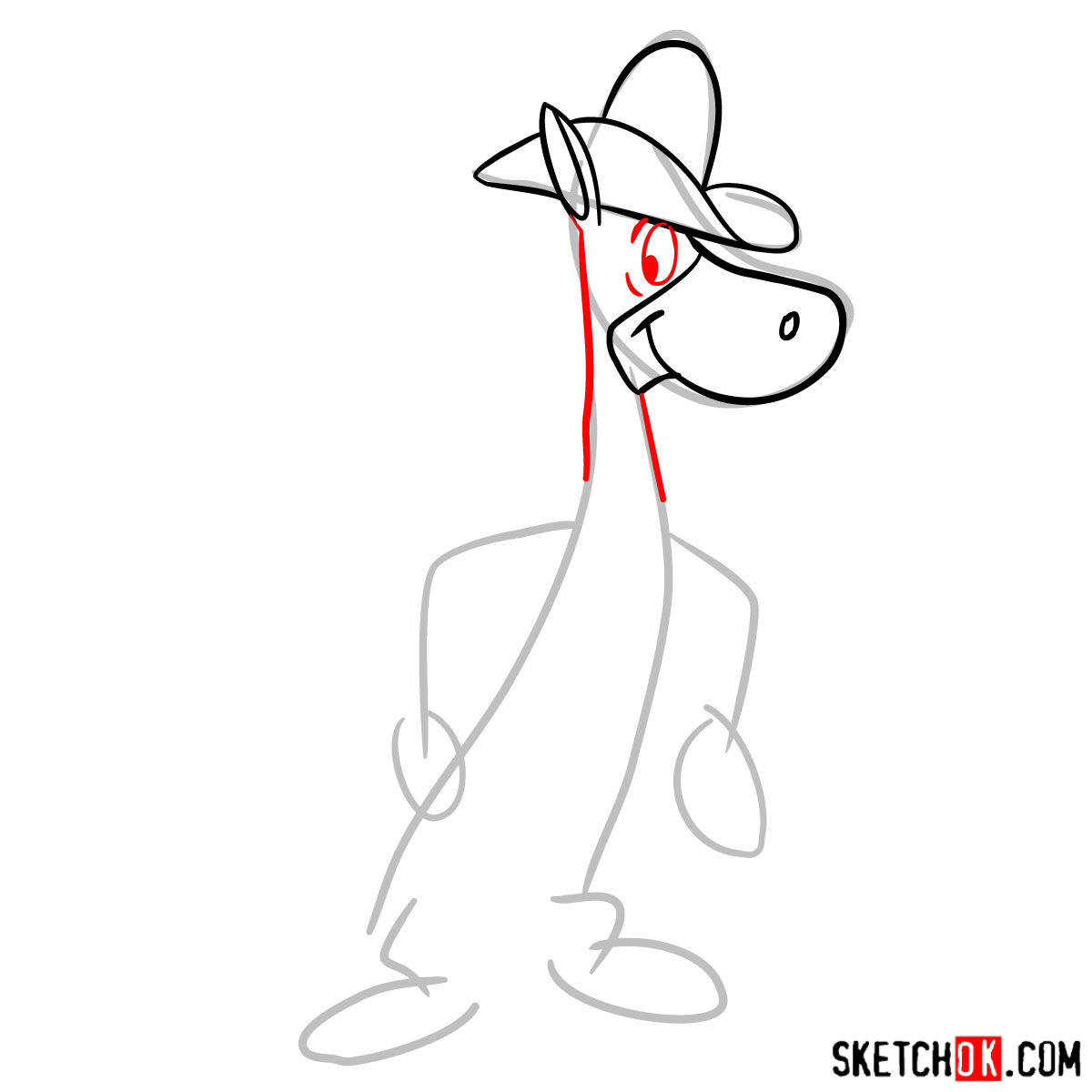 How to draw Quick Draw McGraw - step 04