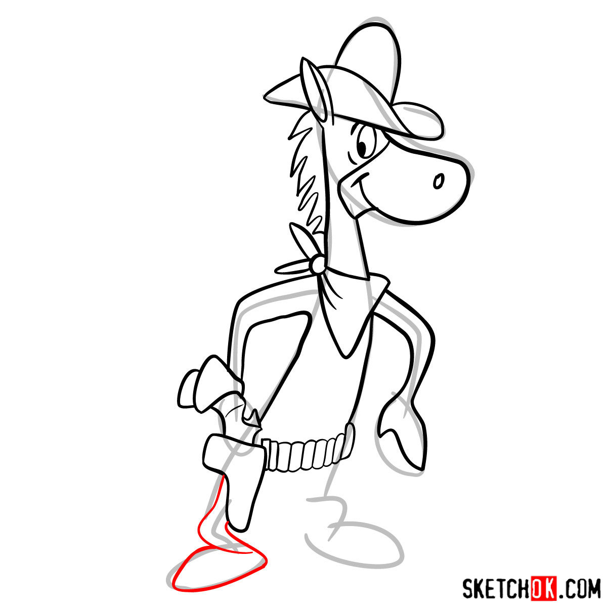 How to draw Quick Draw McGraw - step 08