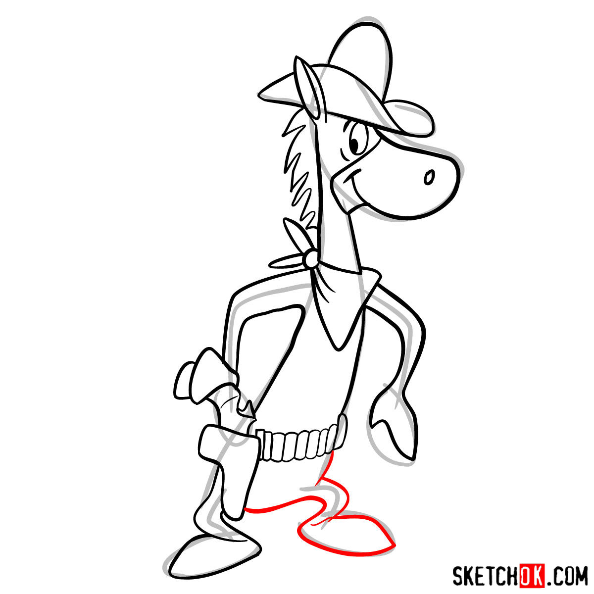 How to draw Quick Draw McGraw - step 09