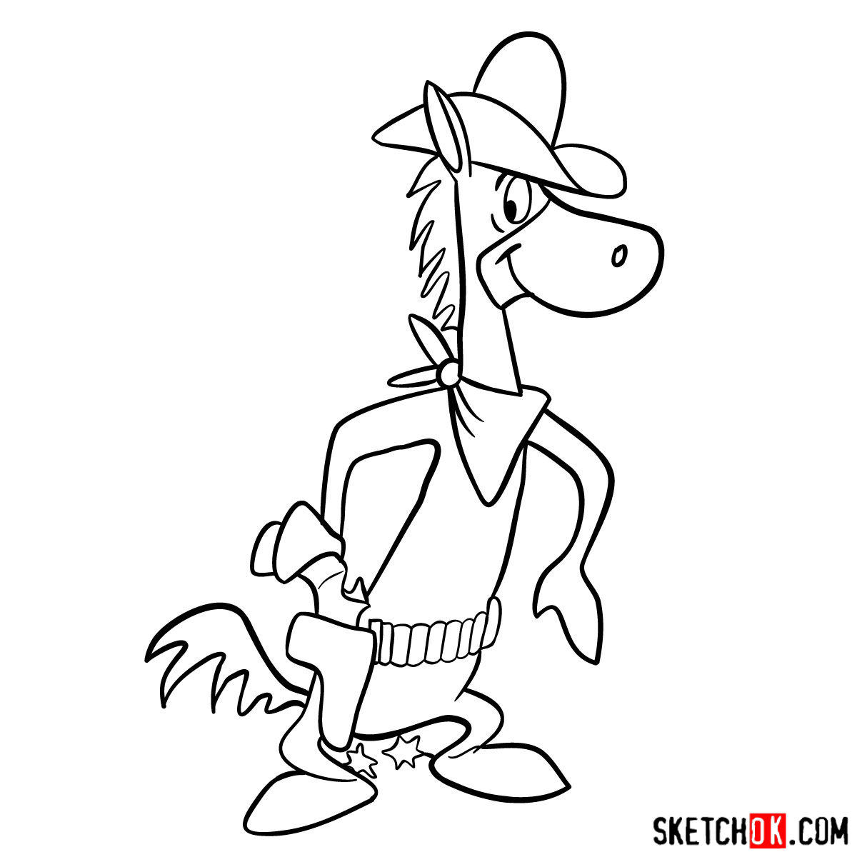 How to draw Quick Draw McGraw - step 11