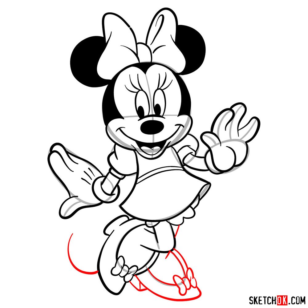 How to Draw Minnie Mouse Easy Step by Step and Color the Drawing with  Colored Pencil for Kids - YouTube