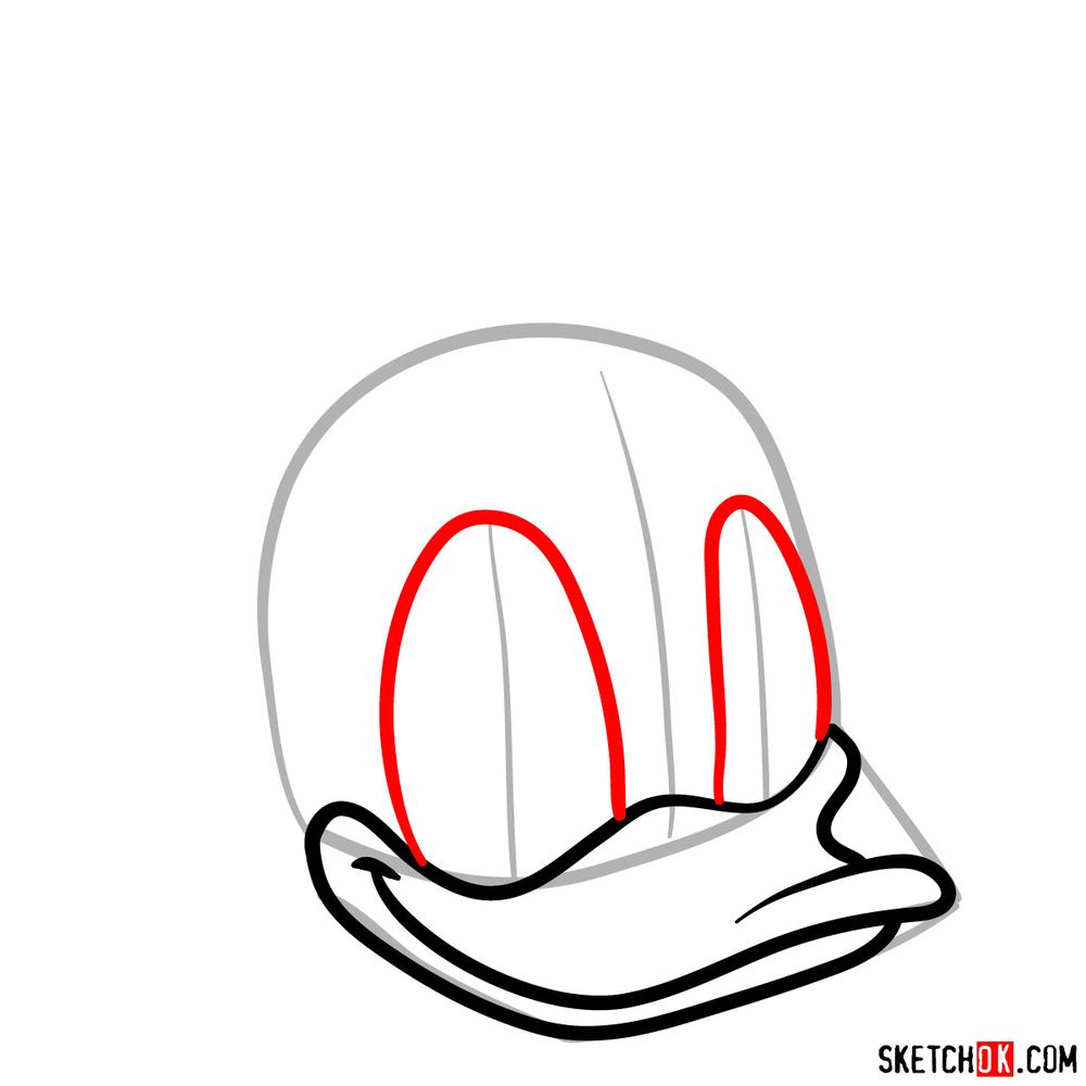 How to draw Daisy Duck's face - step 05