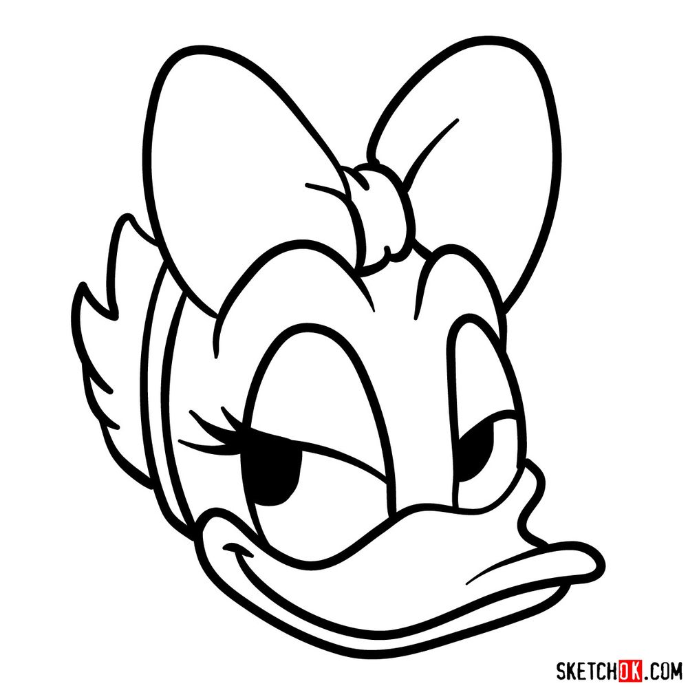 How to draw Daisy Duck’s face