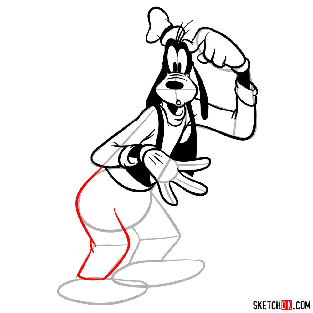 Goofy drawing guide (20 steps) - step 16