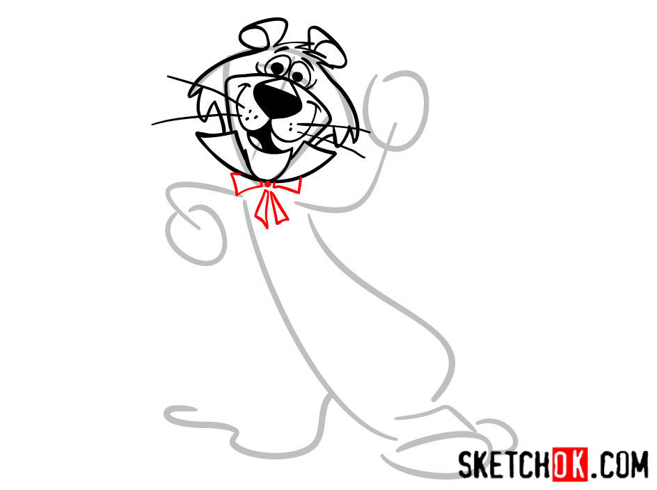 How to draw Snagglepuss -  step 06
