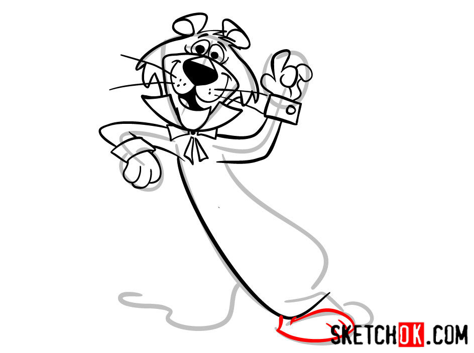 How to draw Snagglepuss - step 10