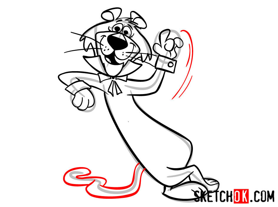 How to draw Snagglepuss - step 13
