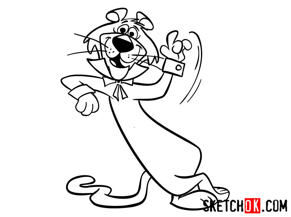 How to draw Snagglepuss - step 14