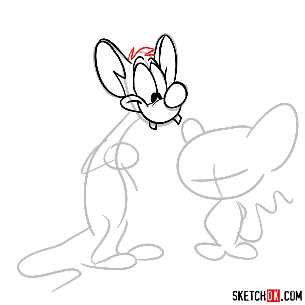 How to draw Pinky and the Brain together - step 04