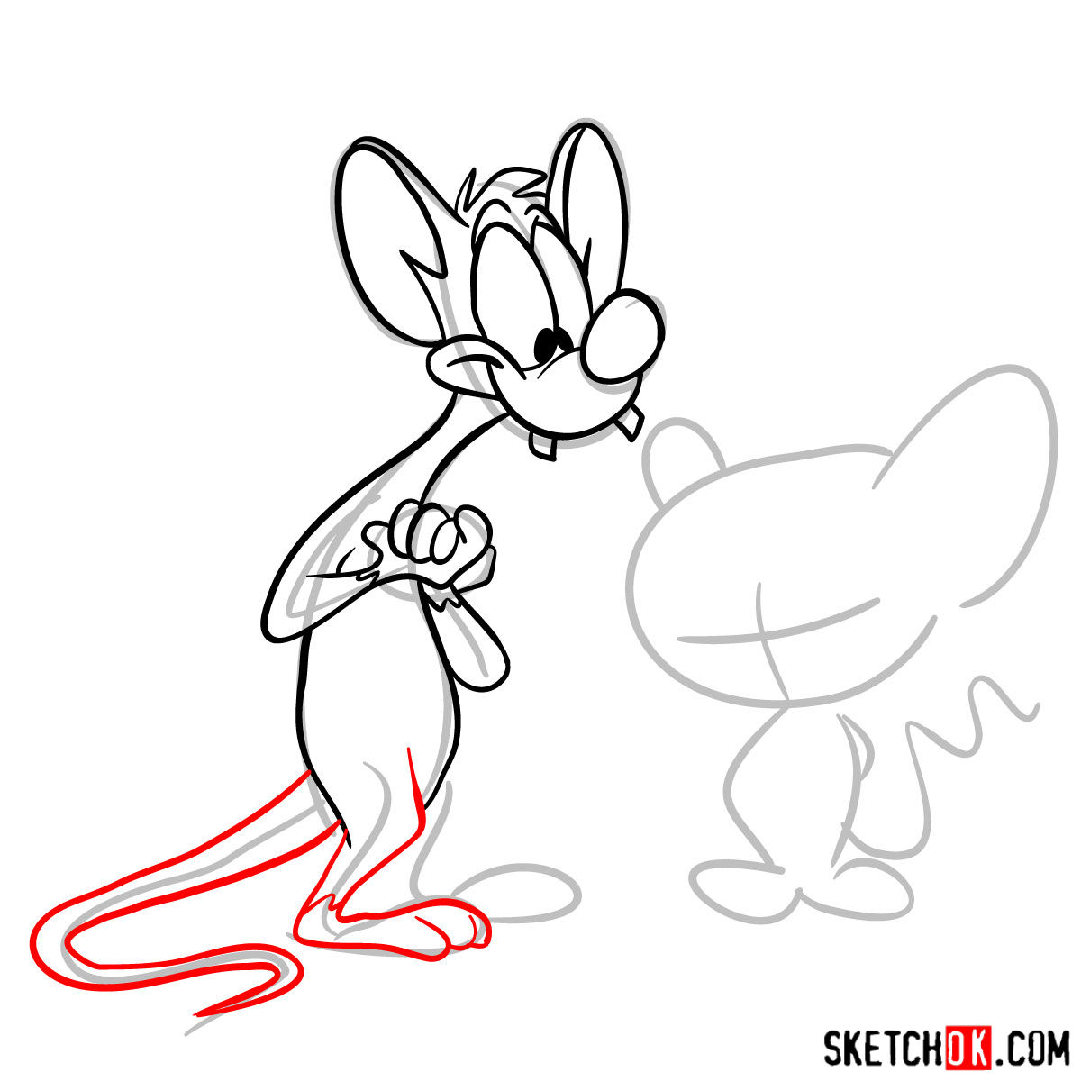 How to draw Pinky and the Brain together - step 07