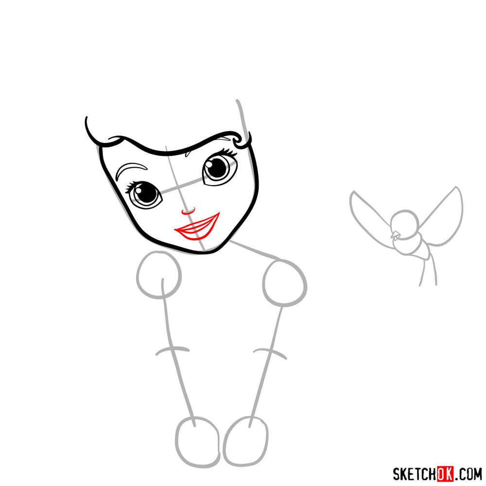 How to draw Princess Sofia - step 07