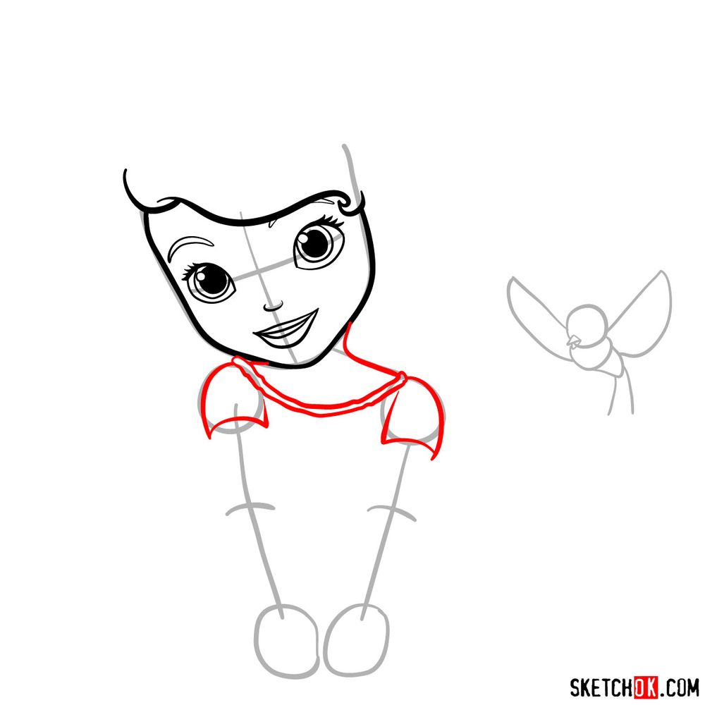 How to draw Princess Sofia - step 08