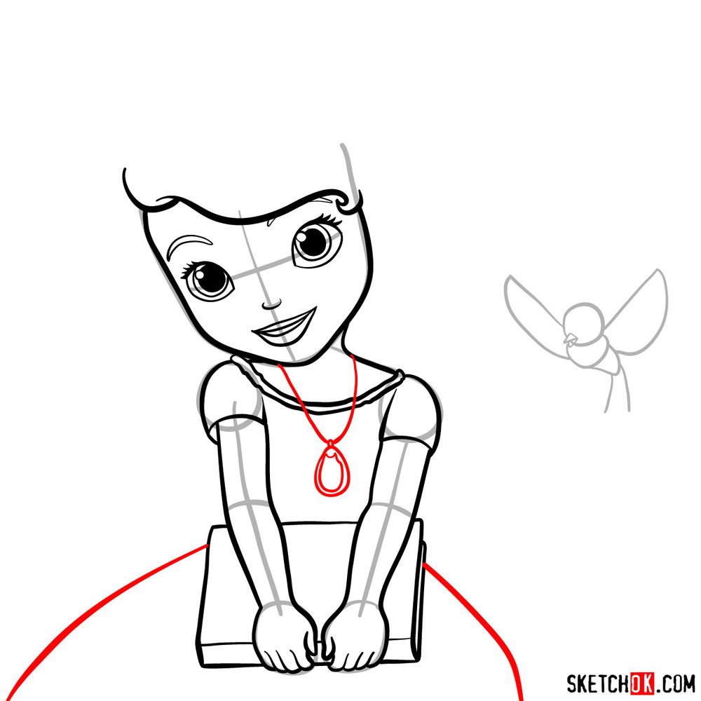 How to draw Princess Sofia - step 11